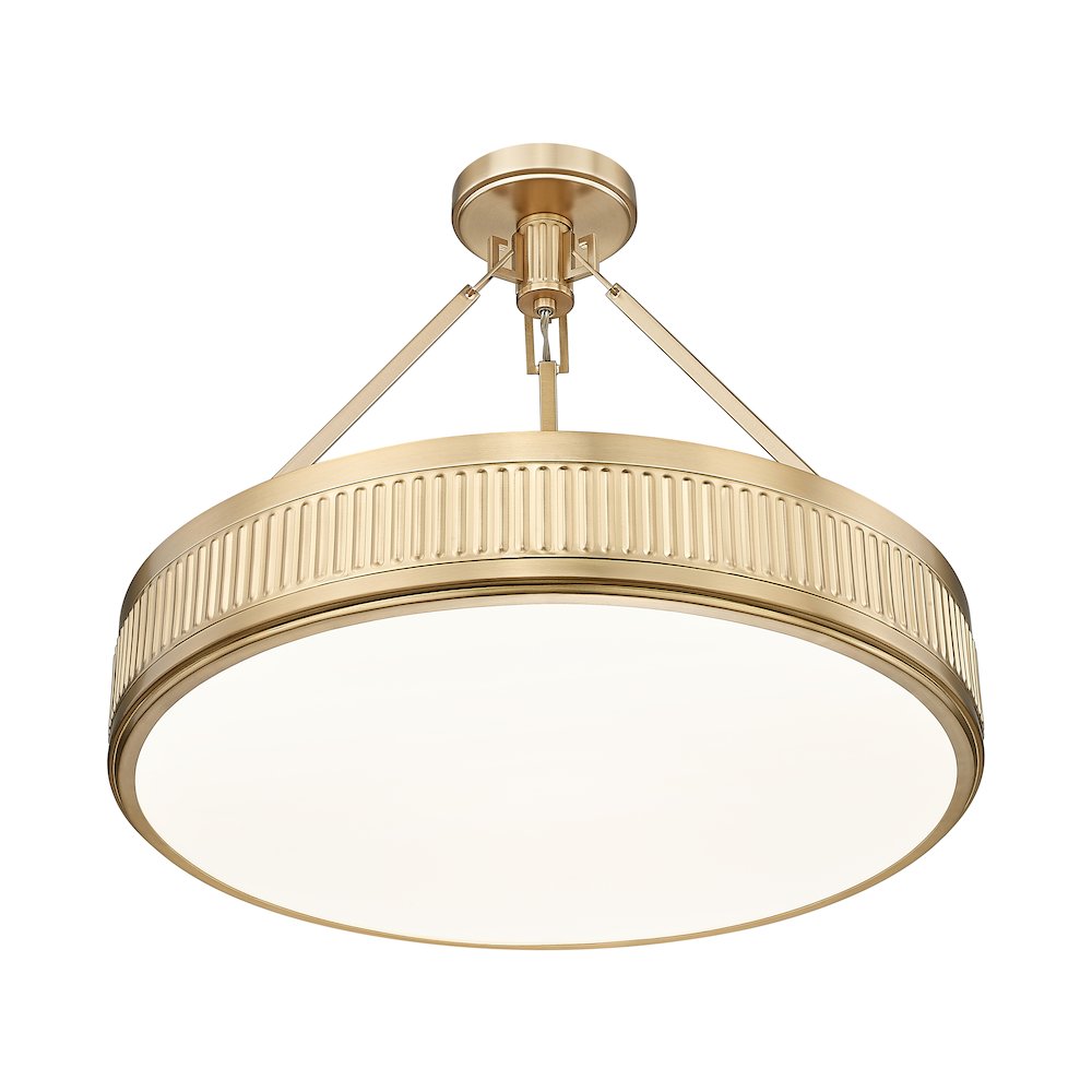 Z-Lite 3 Light Semi Flush Mount, Modern Gold. Picture 3