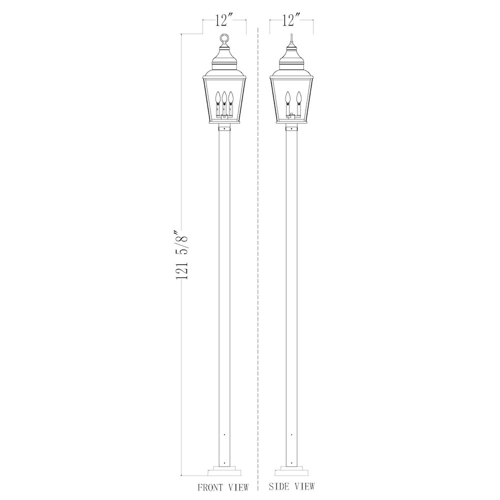 Z-Lite 3 Light Outdoor Post Mounted Fixture, Sand Black. Picture 8