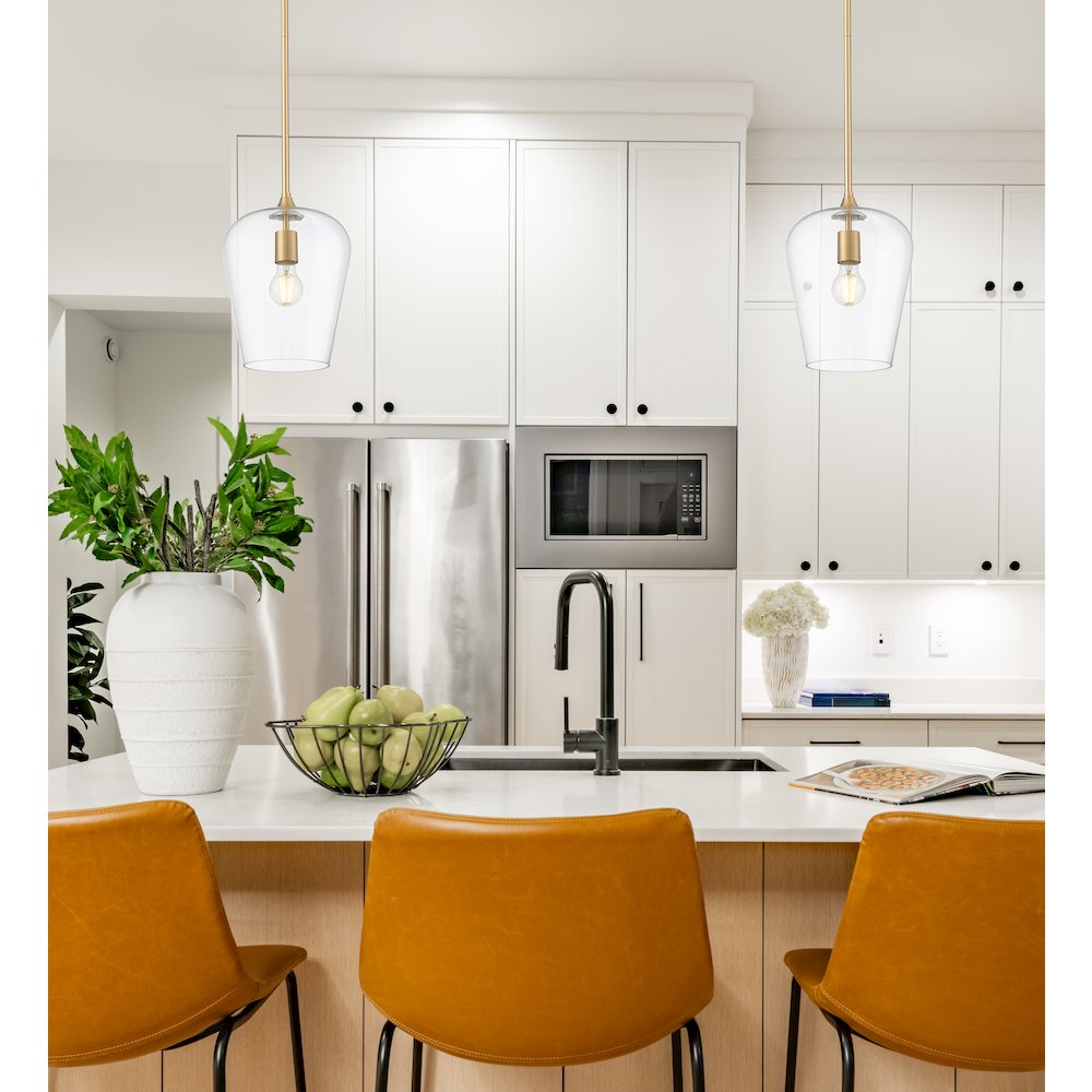Z-Lite 1 Light Pendant, Burnished Brass. Picture 6