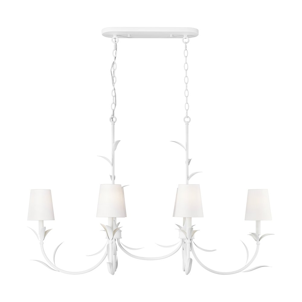 Z-Lite 6 Light Linear Chandelier, Textured White. Picture 3