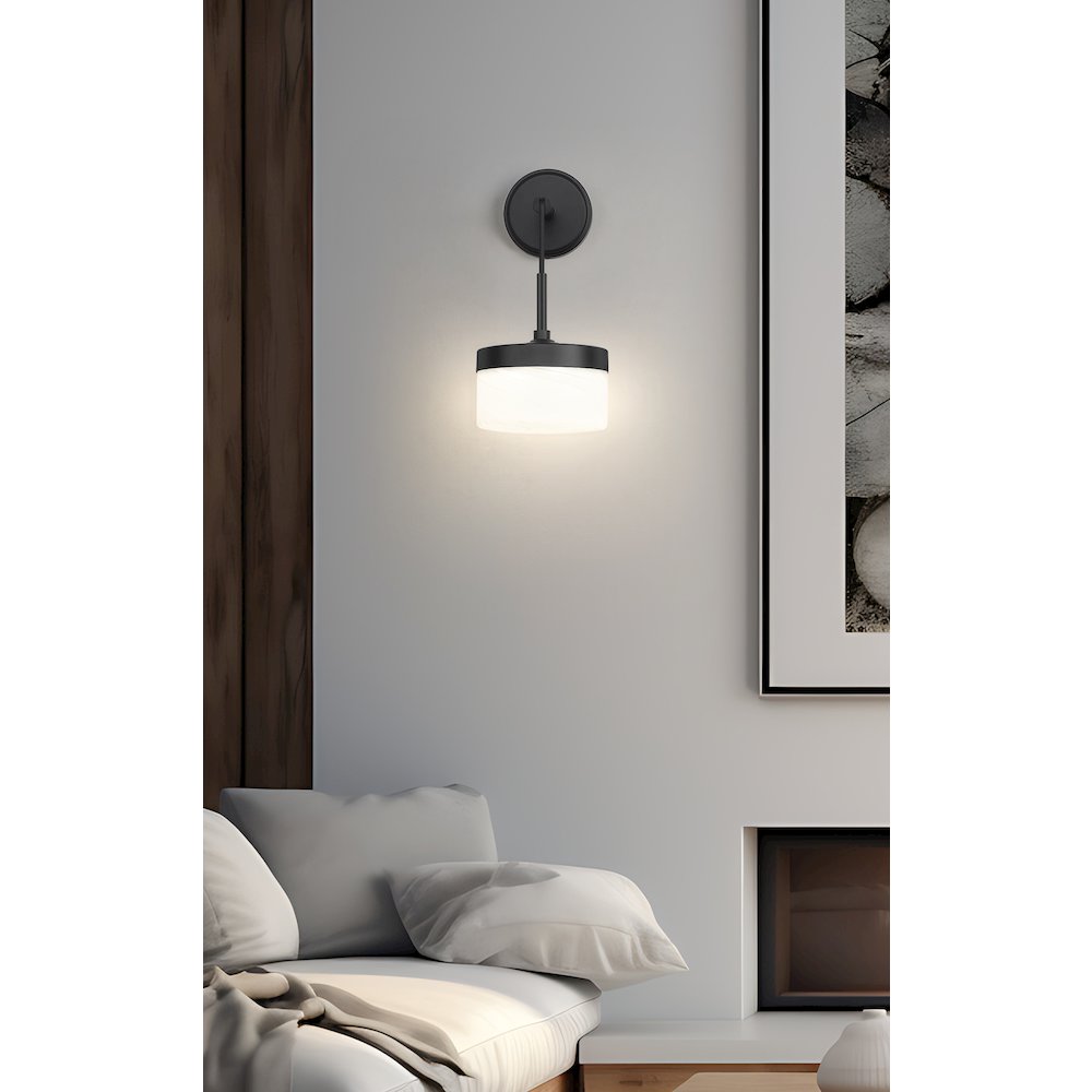 Z-Lite 1 Light Wall Sconce, Matte Black. Picture 5