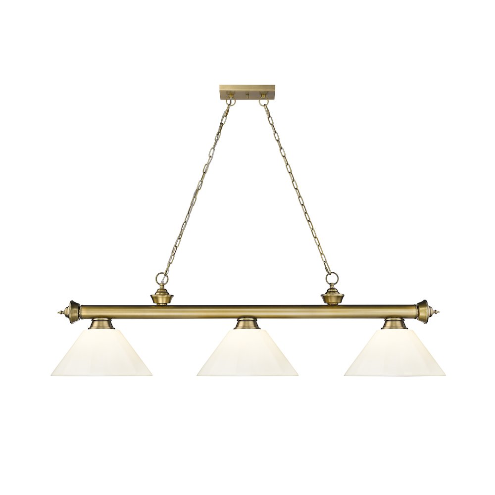 Z-Lite Cordon 3 Light Billiard, Steel Frame, White Shade Color. Picture 2