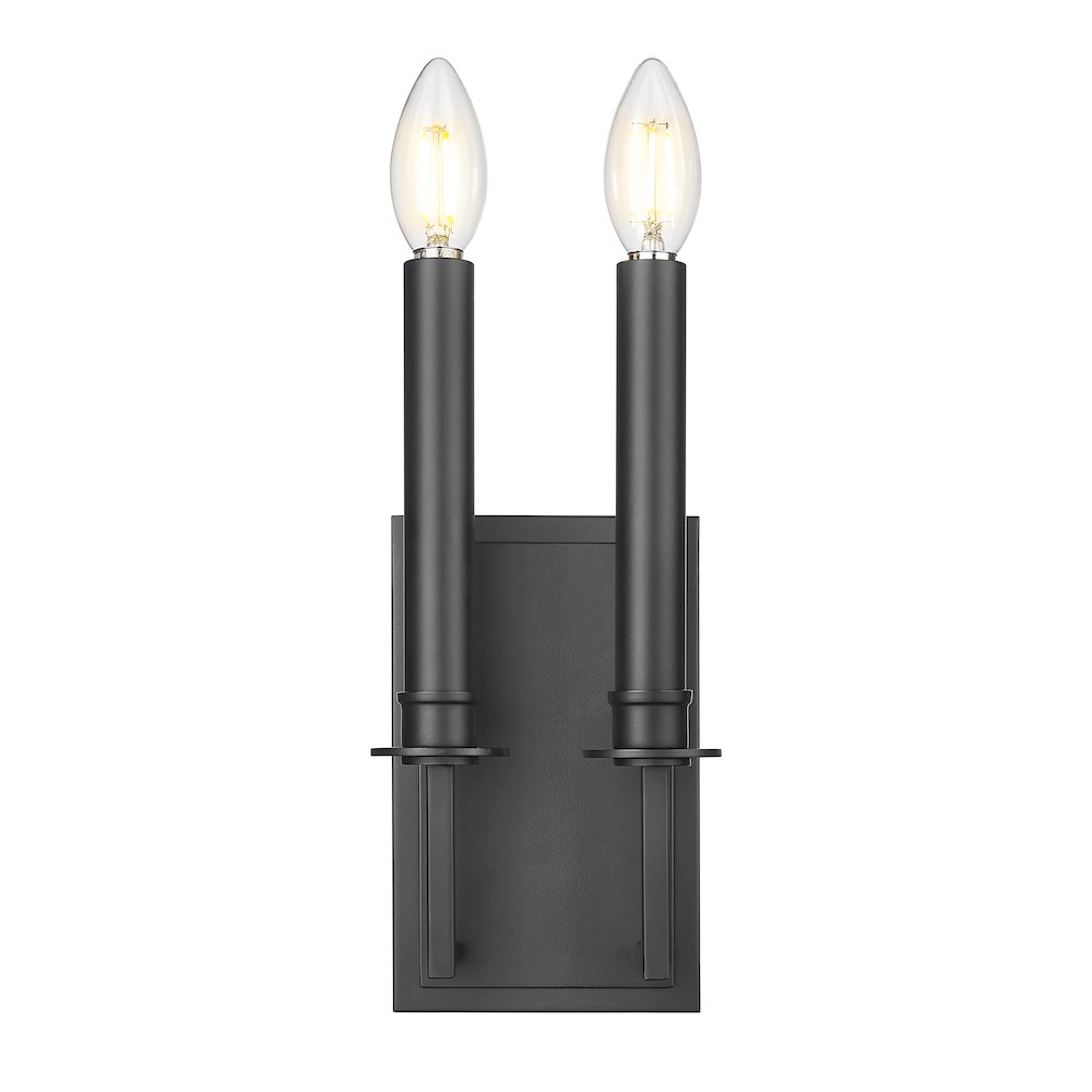 Z-Lite 1 Light Wall Sconce, Matte Black. Picture 3