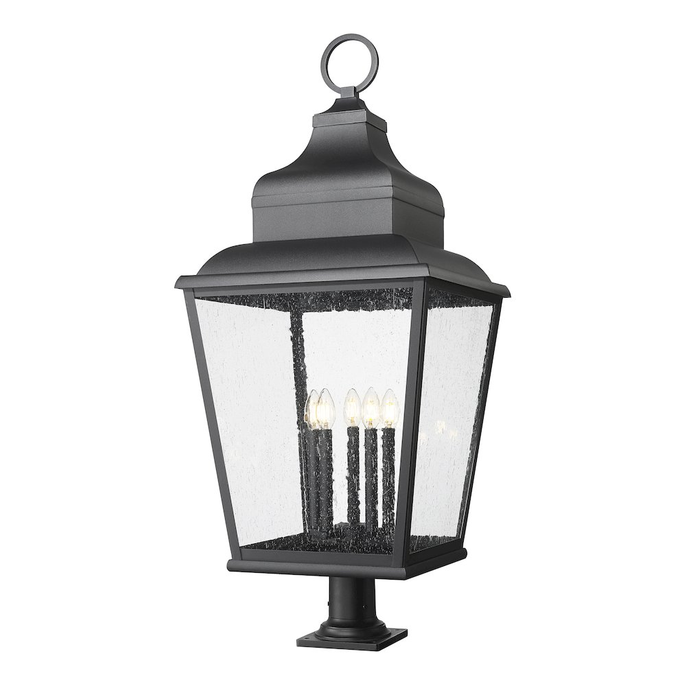 Z-Lite 5 Light Outdoor Pier Mounted Fixture, Sand Black. Picture 1