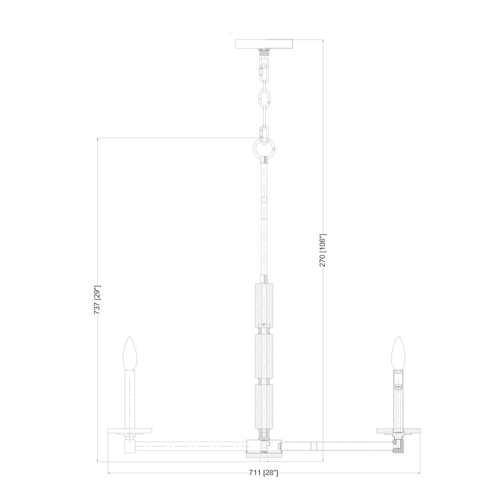 Z-Lite Kaden 6 Light Chandelier in Modern Gold color, Steel frame. Picture 8