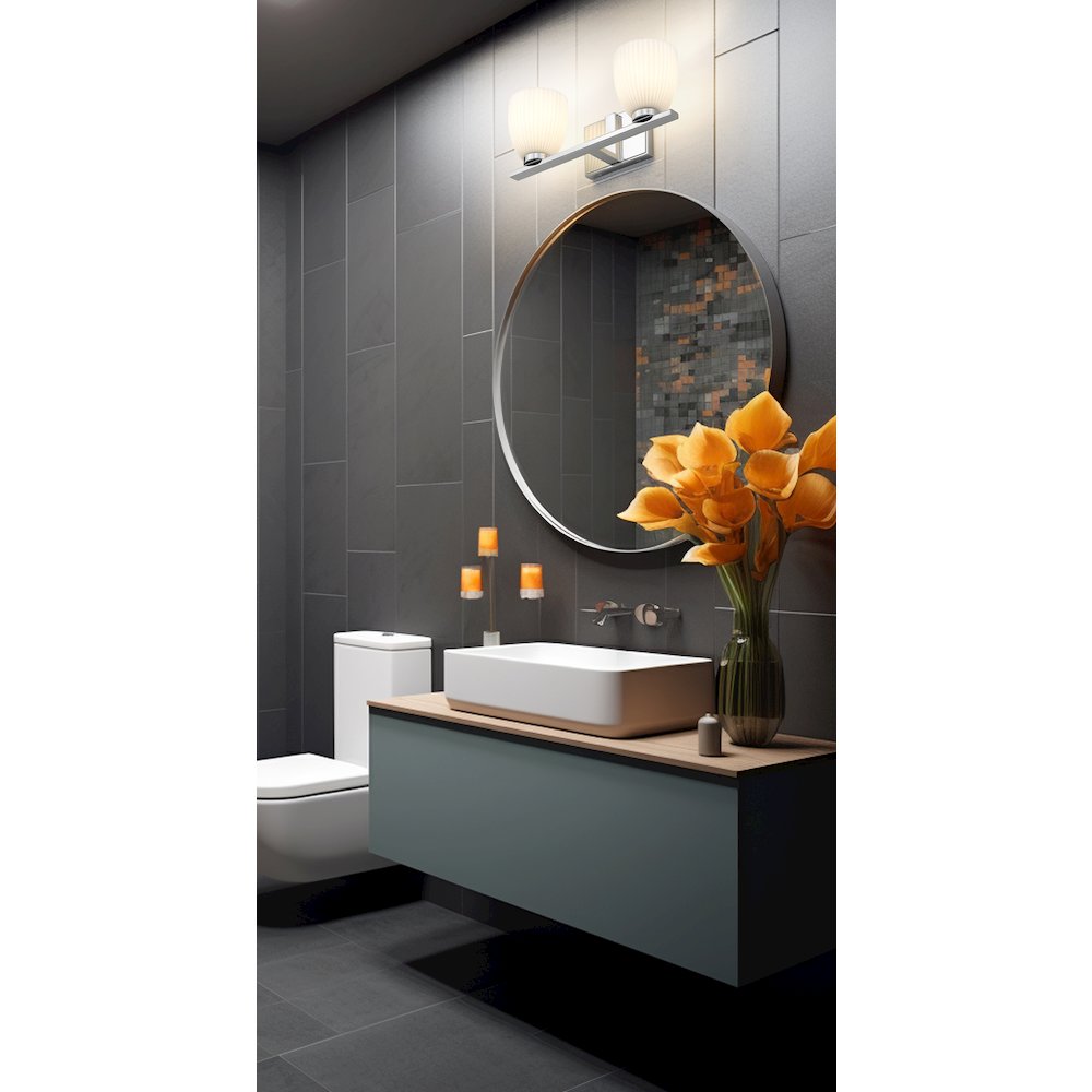 Z-Lite Naya 2 Light Vanity in Chrome color, Steel frame. Picture 6