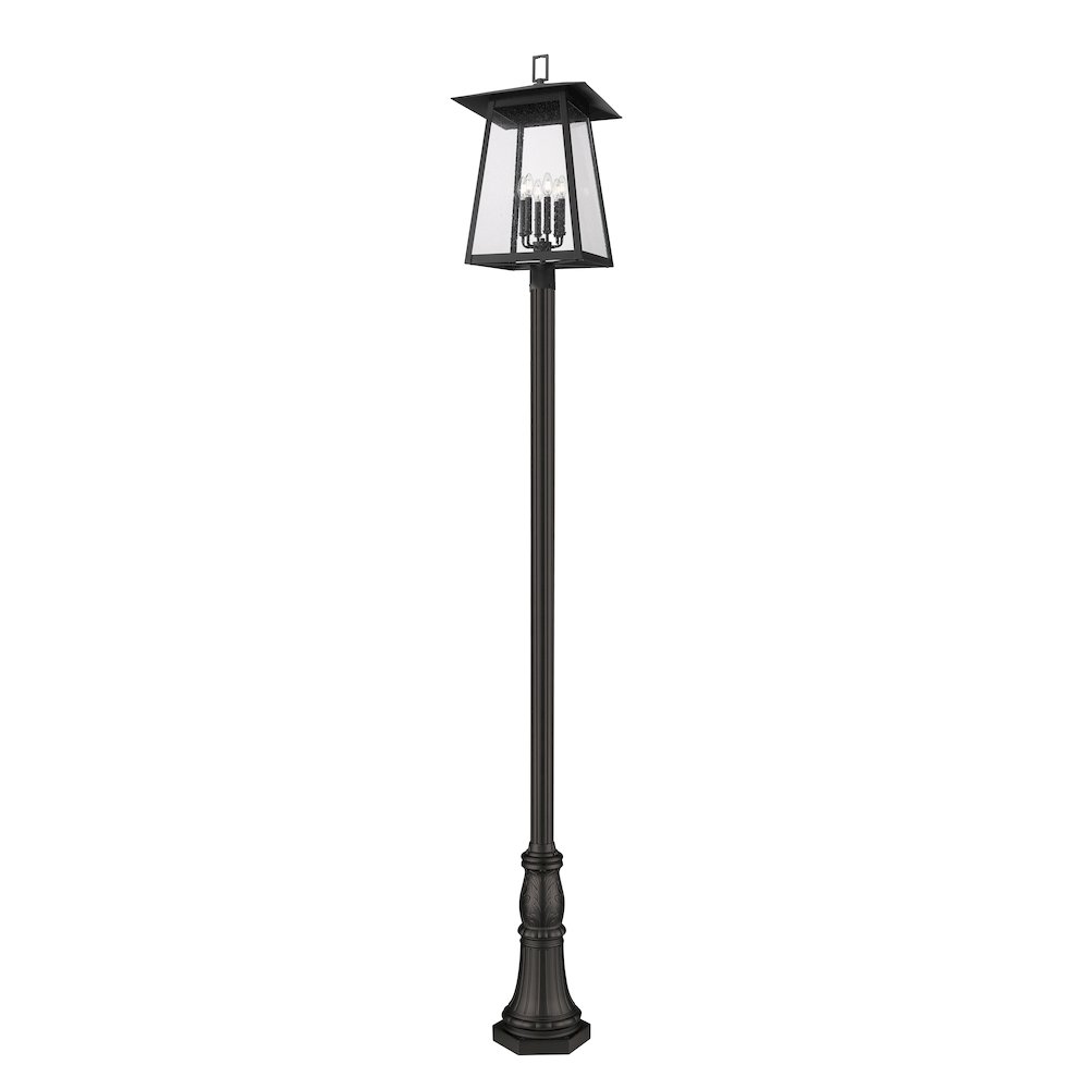 Z-Lite 6 Light Outdoor Post Mounted Fixture, Black Frame Finish. Picture 1