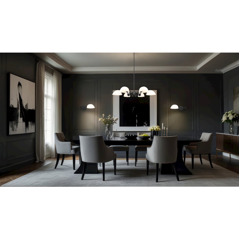 Z-Lite 6 Light Chandelier, Matte Black. Picture 5