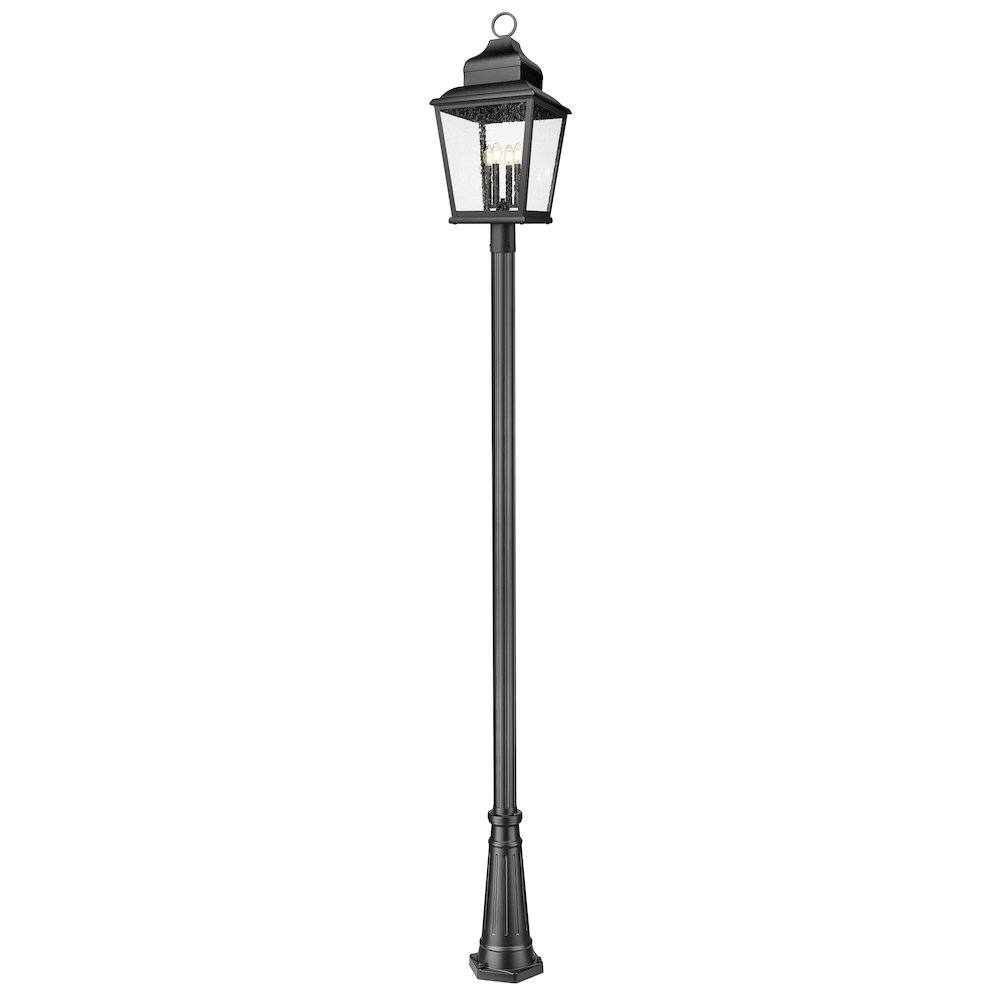 Z-Lite 4 Light Outdoor Post Mounted Fixture, Sand Black. Picture 1