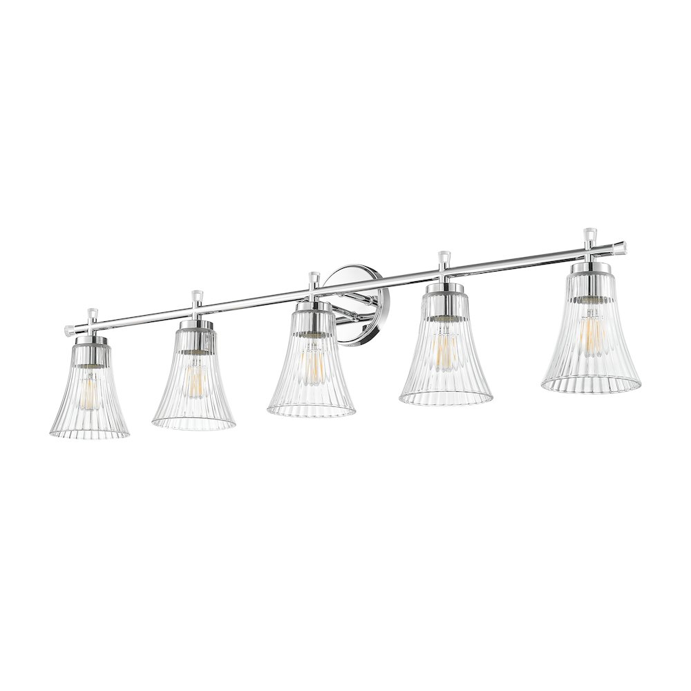 Z-Lite Belle 5 Light Vanity in Chrome color, Steel frame. Picture 5