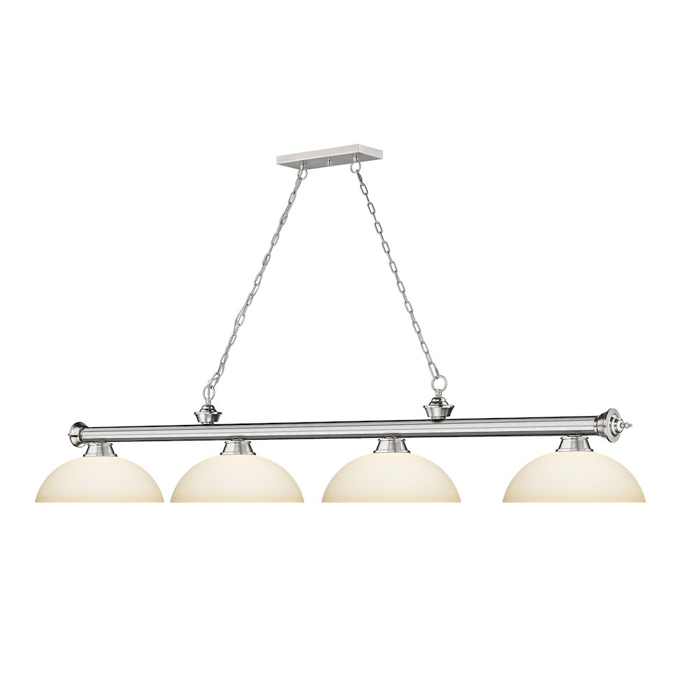 Z-Lite Cordon 4 Light Billiard, Steel Frame, Matte Opal Shade Color. Picture 3