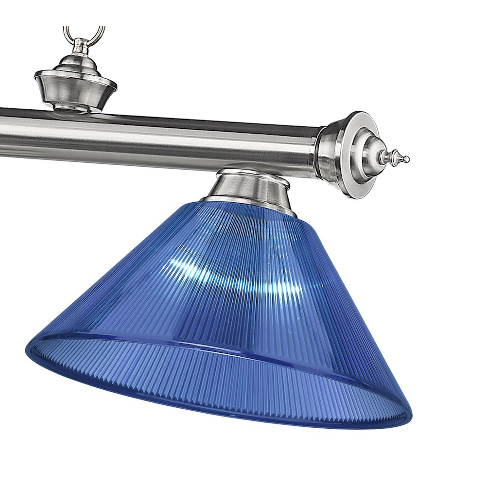 Z-Lite Cordon 3 Light Billiard, Steel Frame, Dark Blue Shade Color. Picture 4