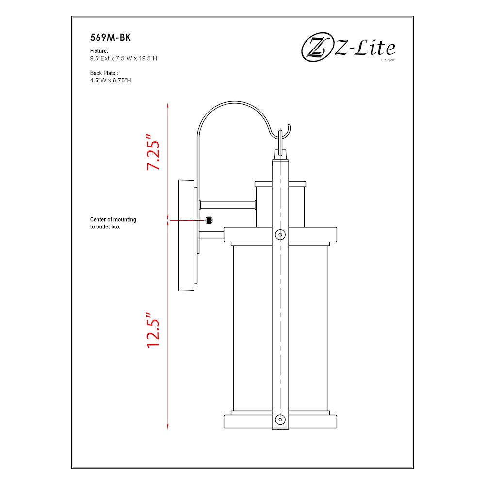 Z-Lite 1 Light Outdoor Wall Light. Picture 7