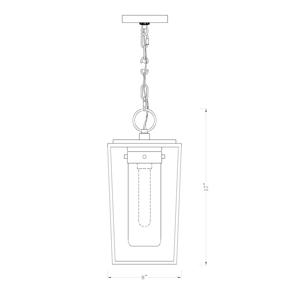 Z-Lite 1 Light Outdoor Chain Mount Ceiling Fixture. Picture 8