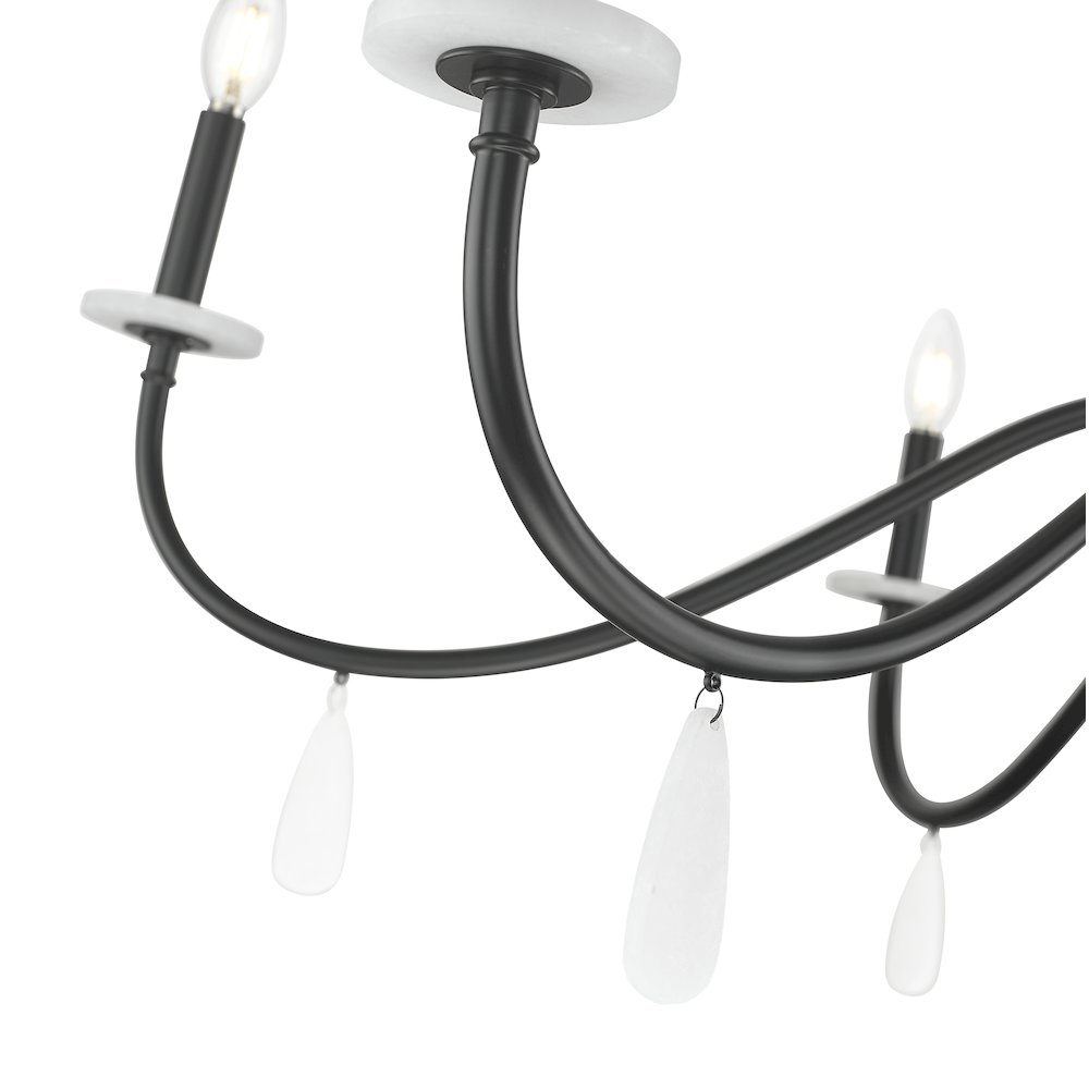 Z-Lite 6 Light Chandelier, Matte Black. Picture 4
