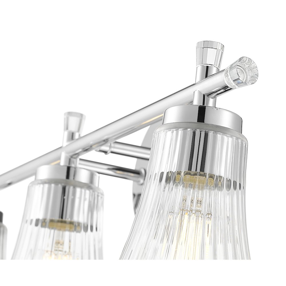 Z-Lite Belle 3 Light Vanity in Chrome color, Steel frame. Picture 4