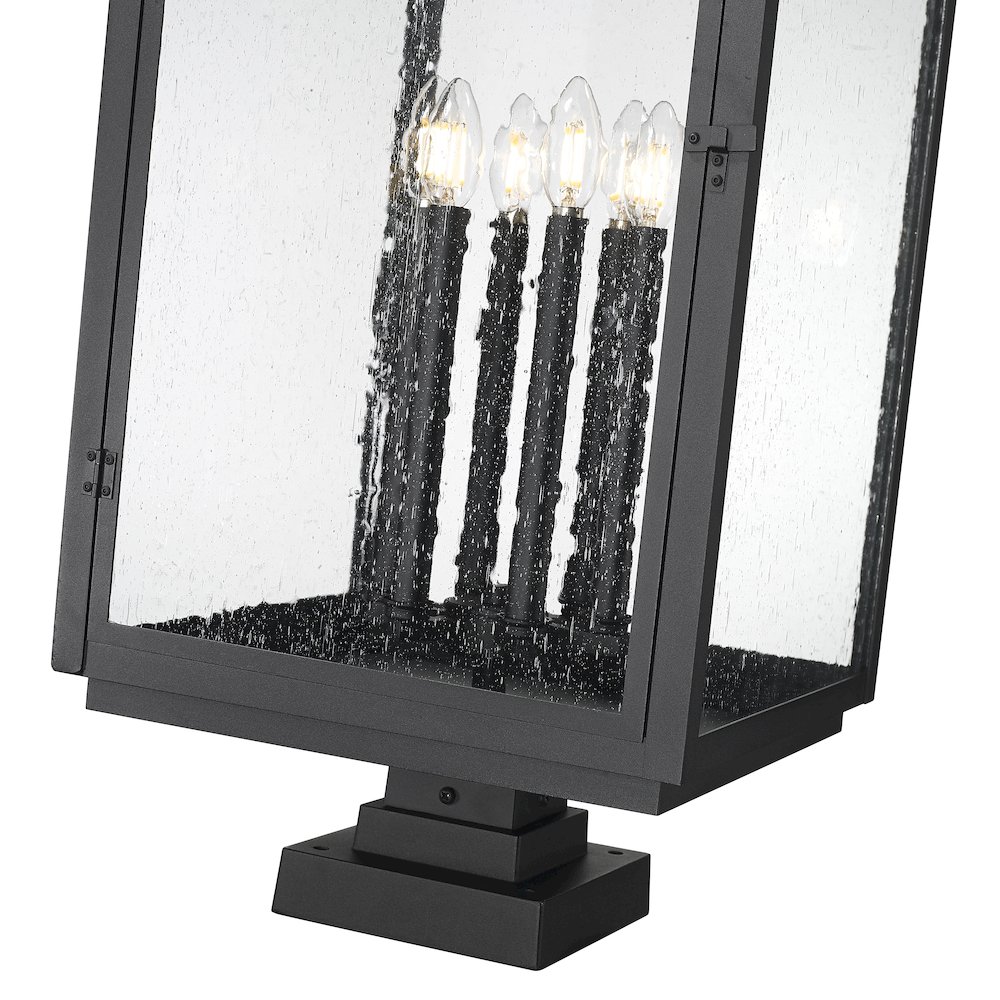Z-Lite Hartwell 6 Light Outdoor Pier Mounted Fixture in Sand Black color. Picture 4