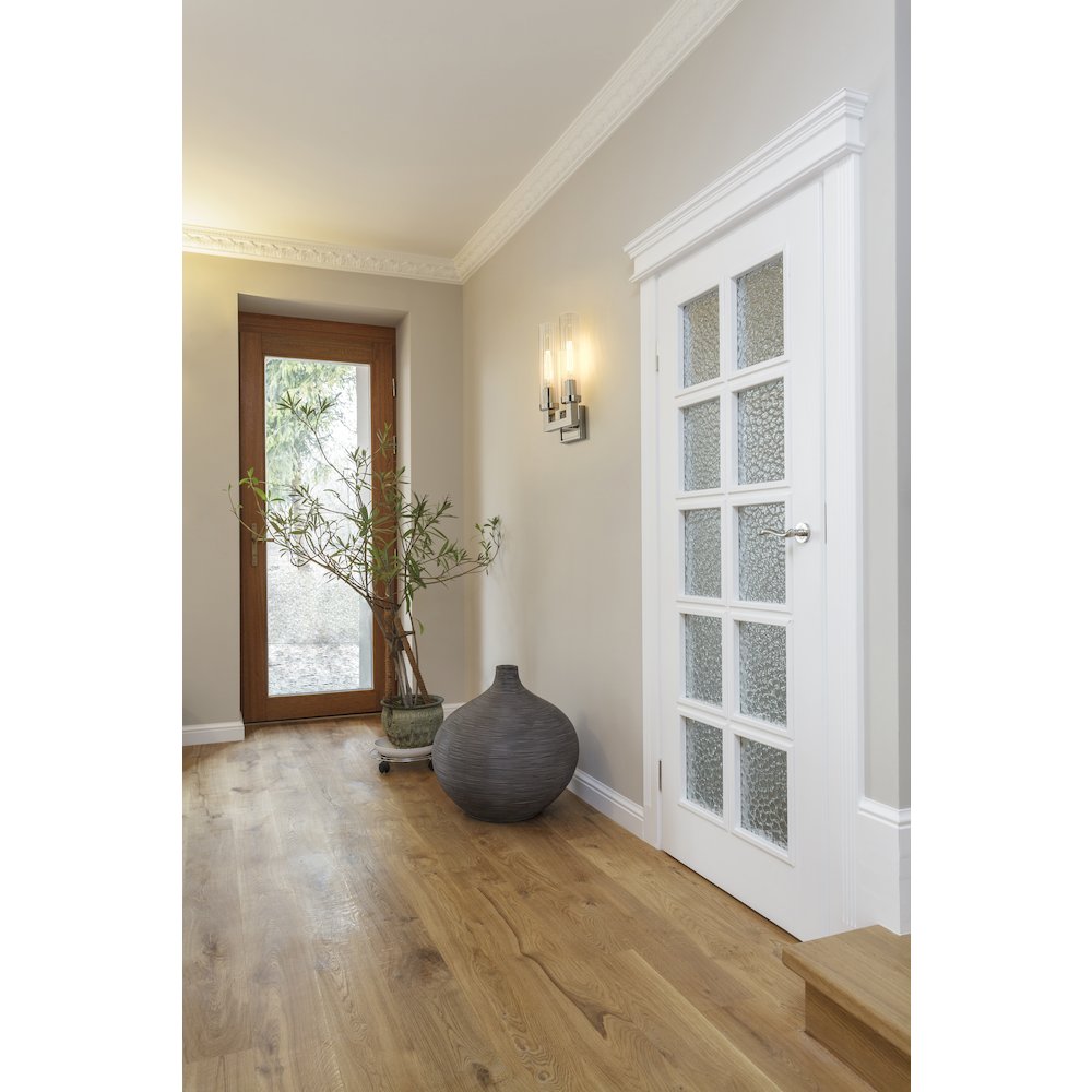 Z-Lite Beau 2 Light Wall Sconce in Polished Nickel Frame Finish. Picture 6