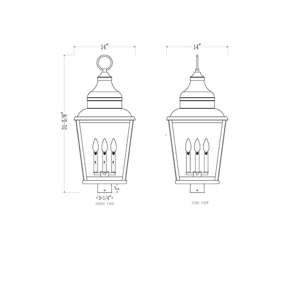 Z-Lite 4 Light Outdoor Post Mount Fixture, Sand Black. Picture 6