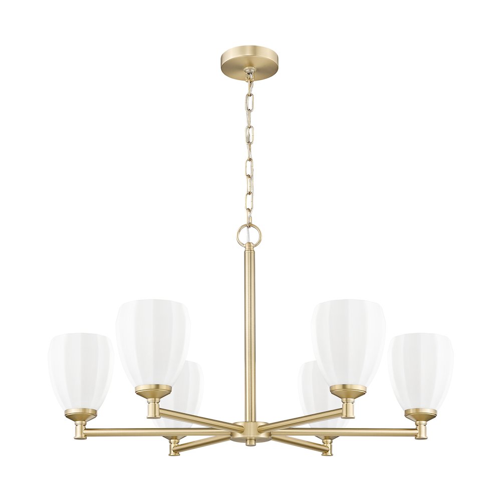 Z-Lite Oren 6 Light Chandelier in Modern Gold color, Steel frame. Picture 5