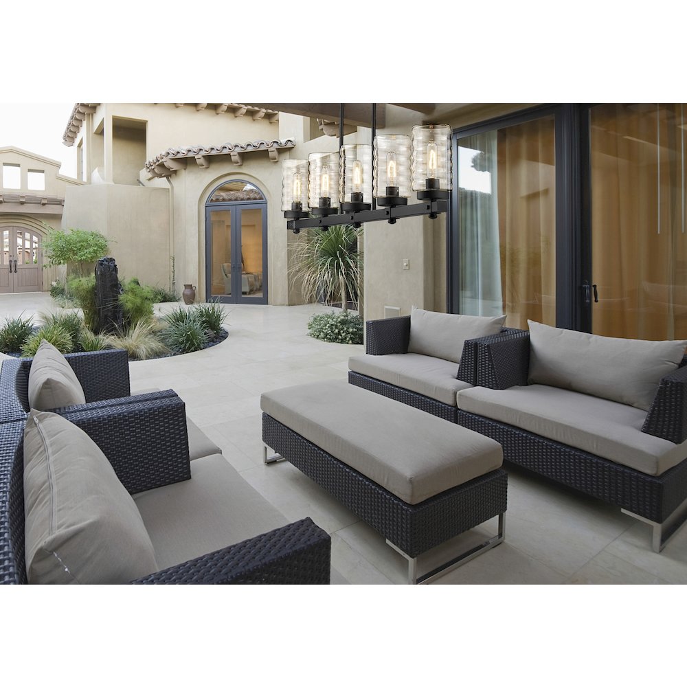 Z-Lite 5 Light Outdoor Linear Chandelier. Picture 7