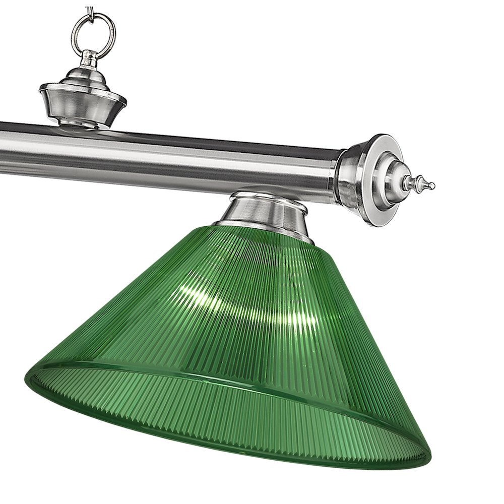 Z-Lite Cordon 3 Light Billiard, Steel Frame, Green Shade Color. Picture 4