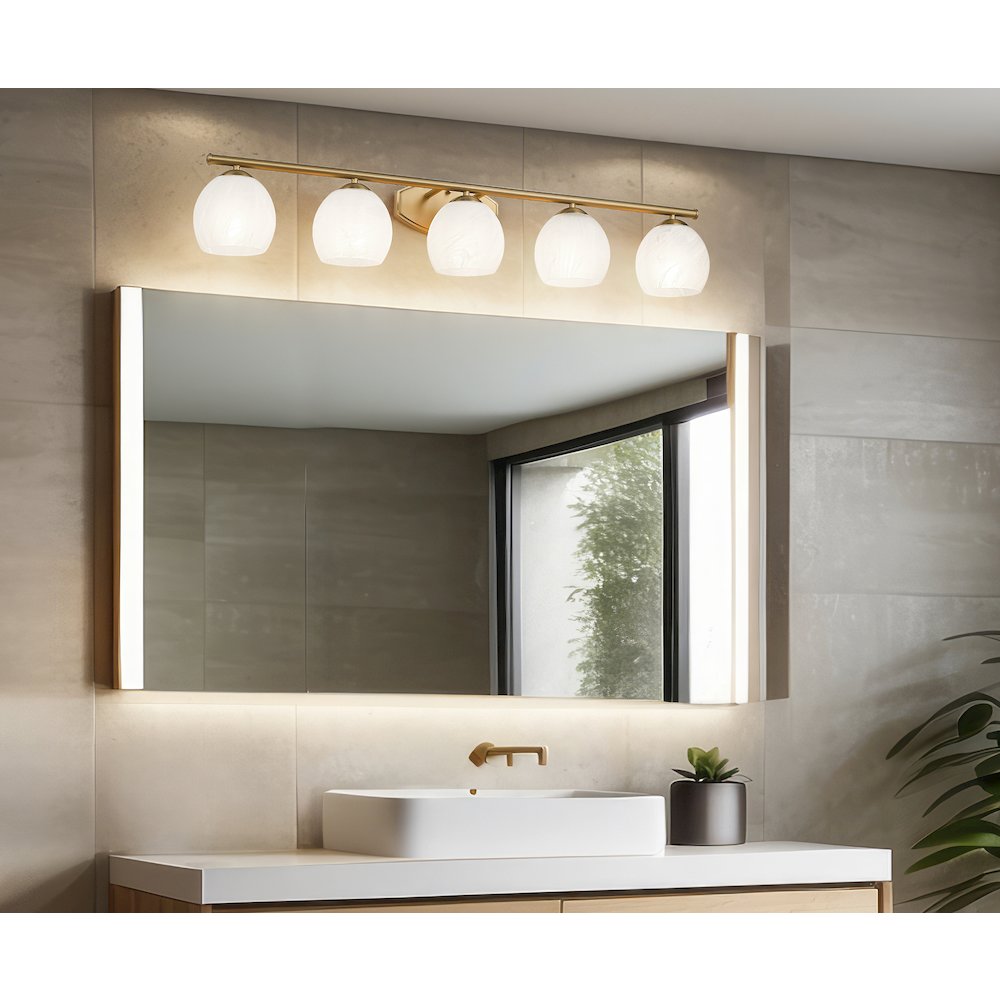 Z-Lite 5 Light Vanity, Modern Gold. Picture 6