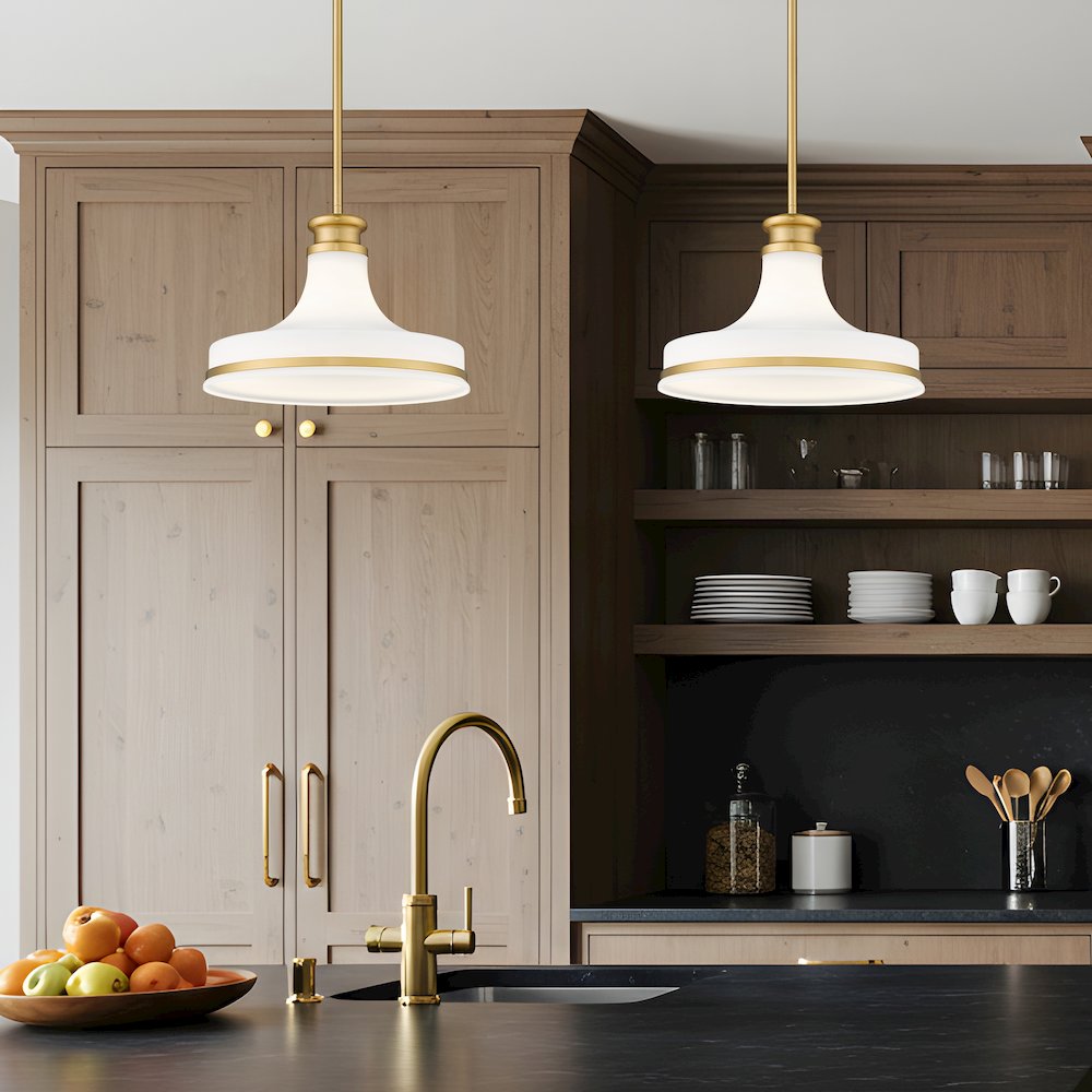Z-Lite 1 Light Pendant, Modern Gold. Picture 6
