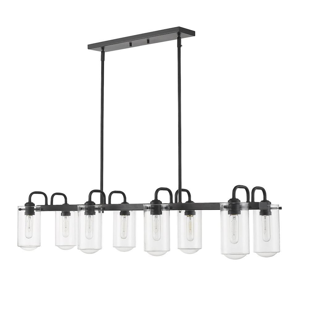 Z-Lite Delaney 8 Light Linear Chandelier, Matte Black. Picture 5