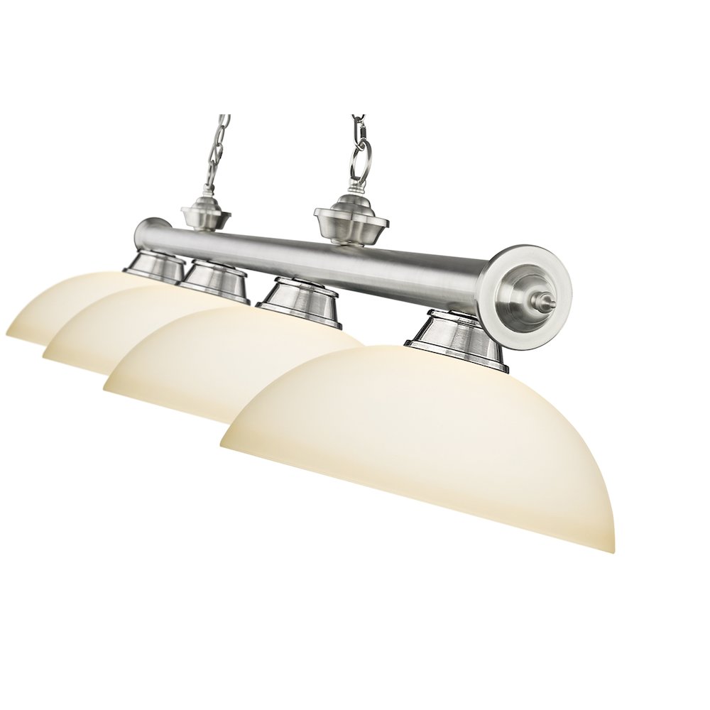 Z-Lite Cordon 4 Light Billiard, Steel Frame, Matte Opal Shade Color. Picture 4