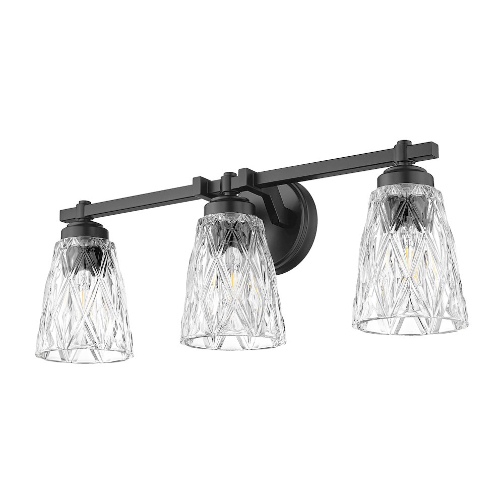 Z-Lite 3 Light Vanity, Matte Black. Picture 7