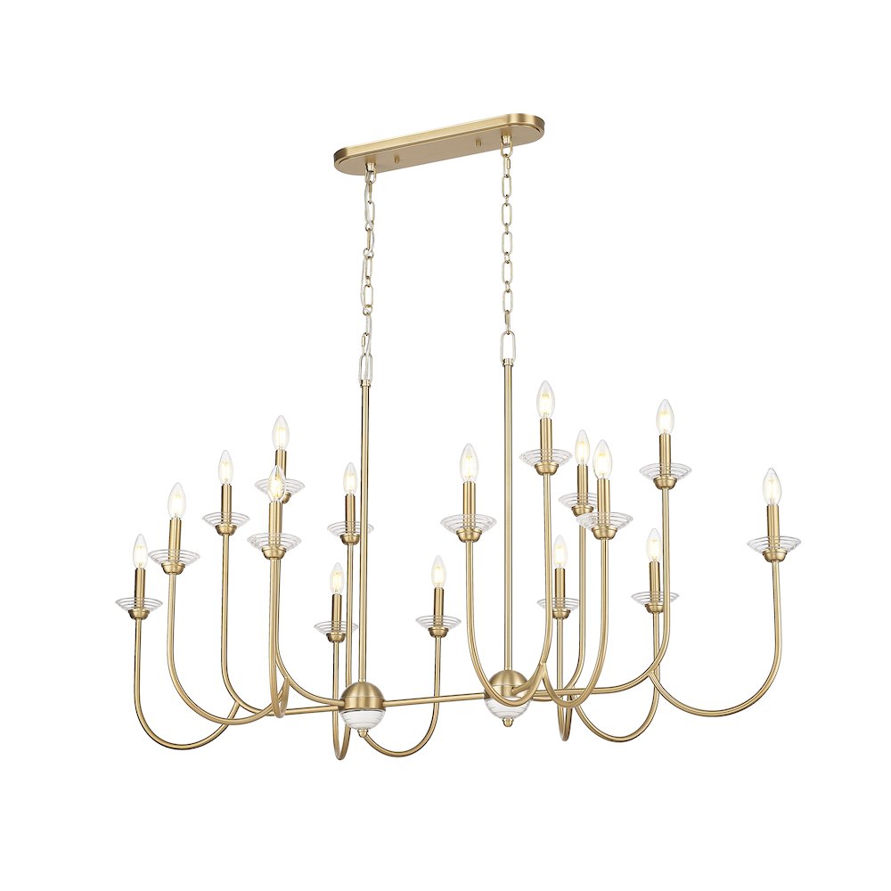 Z-Lite Allistair 16 Light Linear Chandelier in Modern Gold color, Steel frame. Picture 2