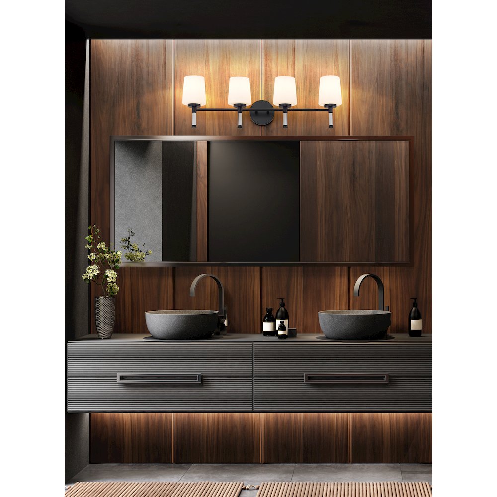 Z-Lite 4 Light Vanity, Matte Black. Picture 6