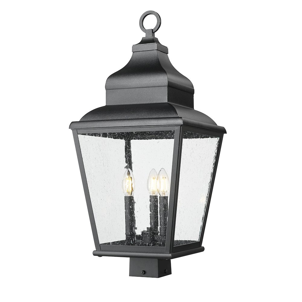 Z-Lite 3 Light Outdoor Post Mount Fixture, Sand Black. Picture 1
