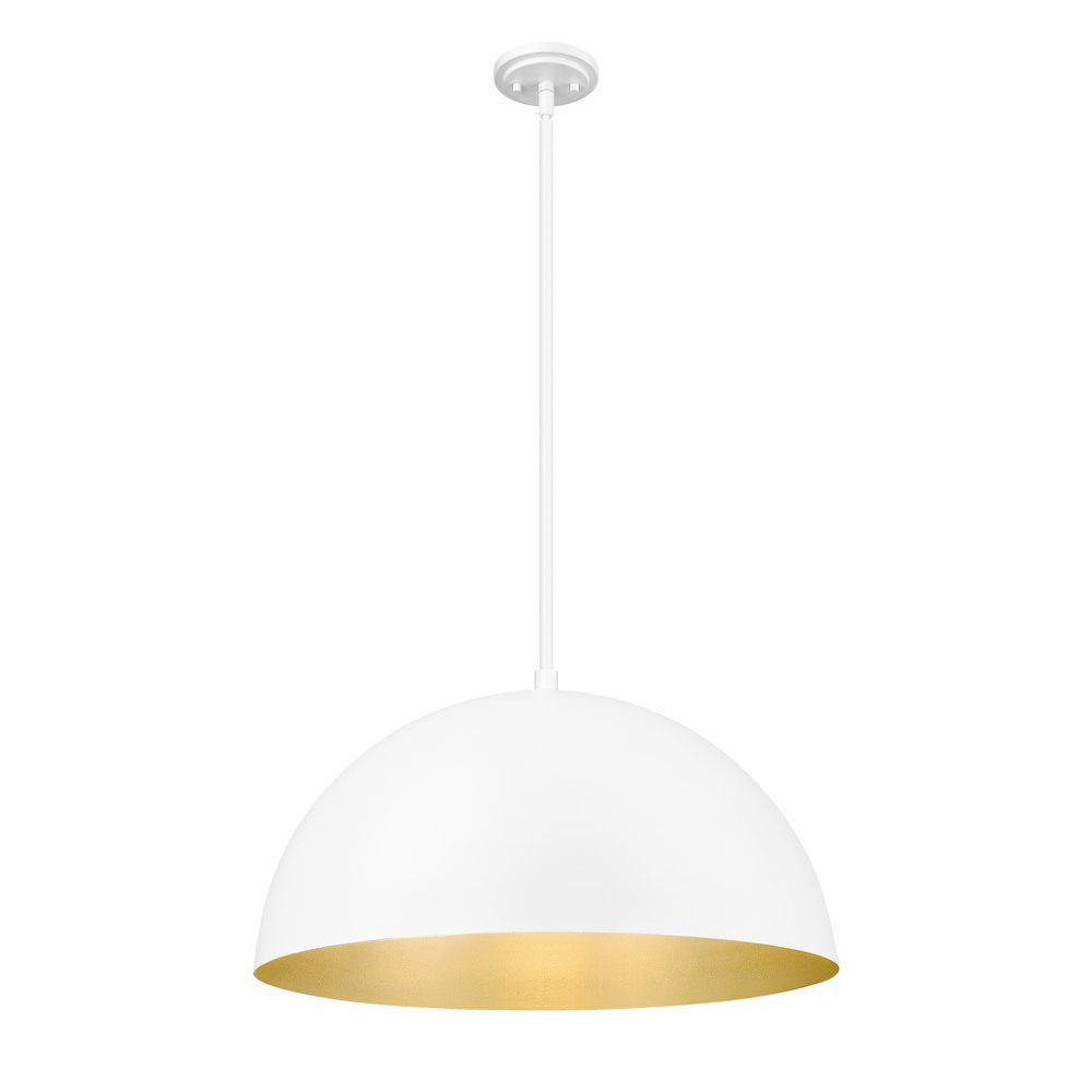 Z-Lite 3 Light Pendant, Matte White. Picture 3