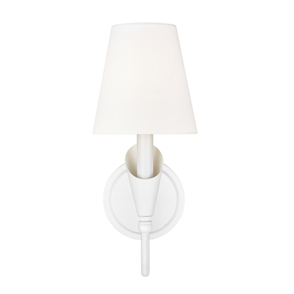 Z-Lite Claudelle 1 Light Wall Sconce in Textured White color, Steel frame. Picture 2
