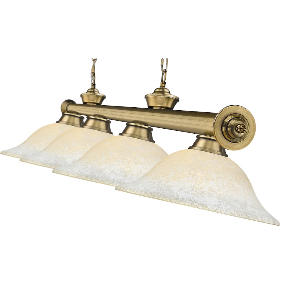 Z-Lite Cordon 4 Light Billiard, Steel Frame, White Mottle Shade Color. Picture 4