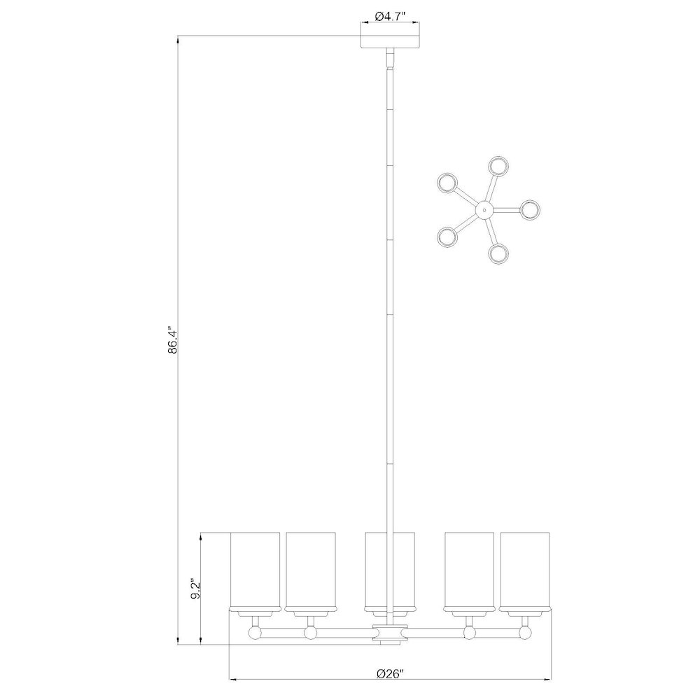 Z-Lite 5 Light Chandelier. Picture 8