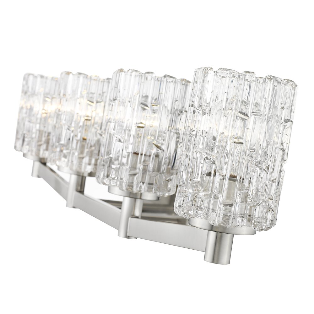 Z-Lite Aubrey 4 Light Vanity in Brushed Nickel Frame Finish. Picture 4