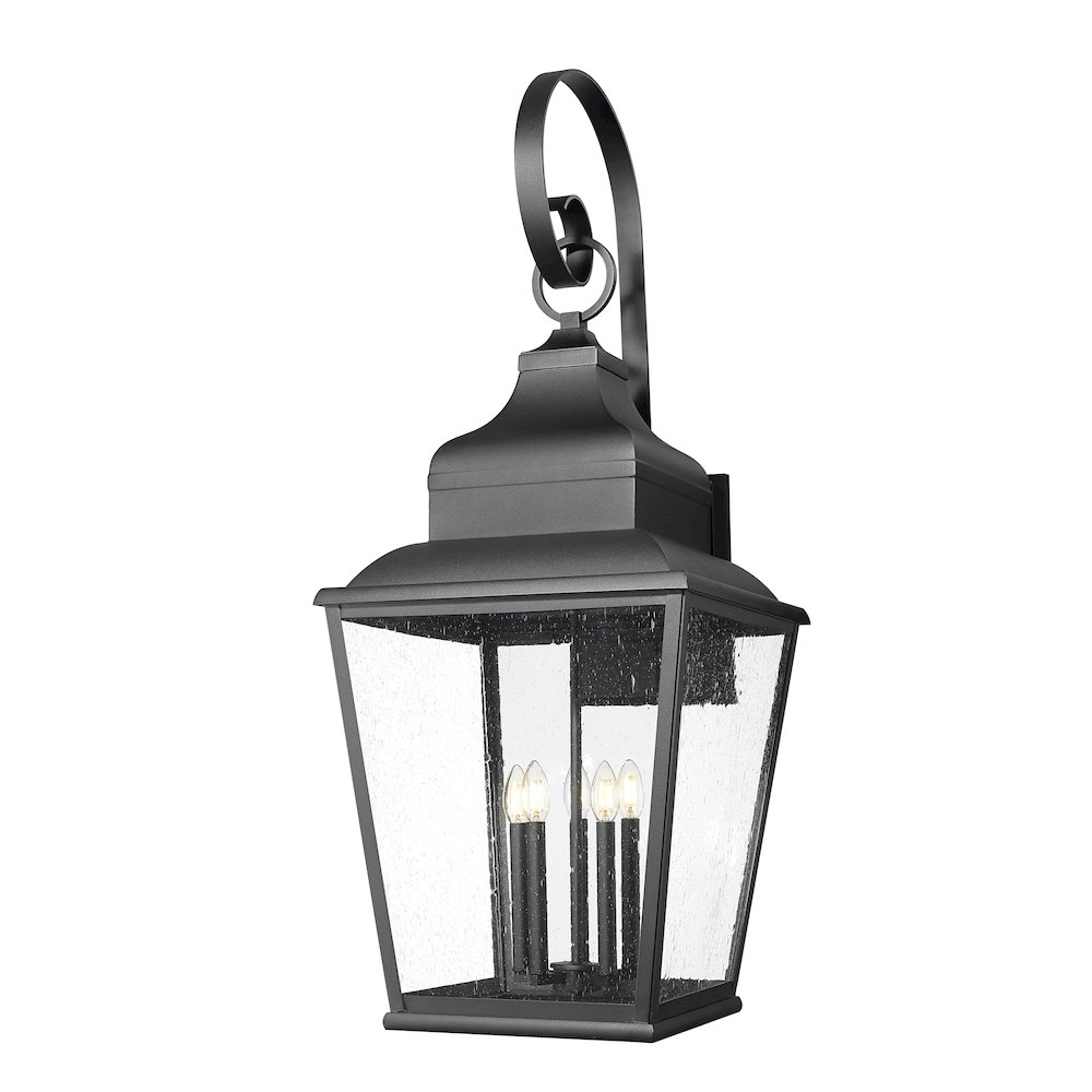 Z-Lite 5 Light Outdoor Wall Light, Sand Black. Picture 1