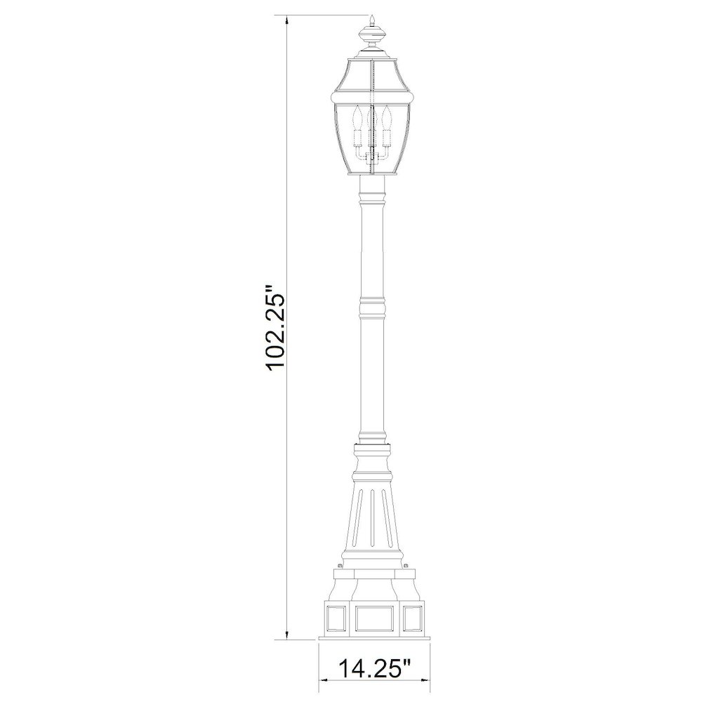 Z-Lite 3 Light Outdoor Post Mounted Fixture. Picture 5