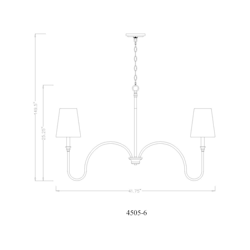 Z-Lite 6 Light Chandelier, Matte Black. Picture 8