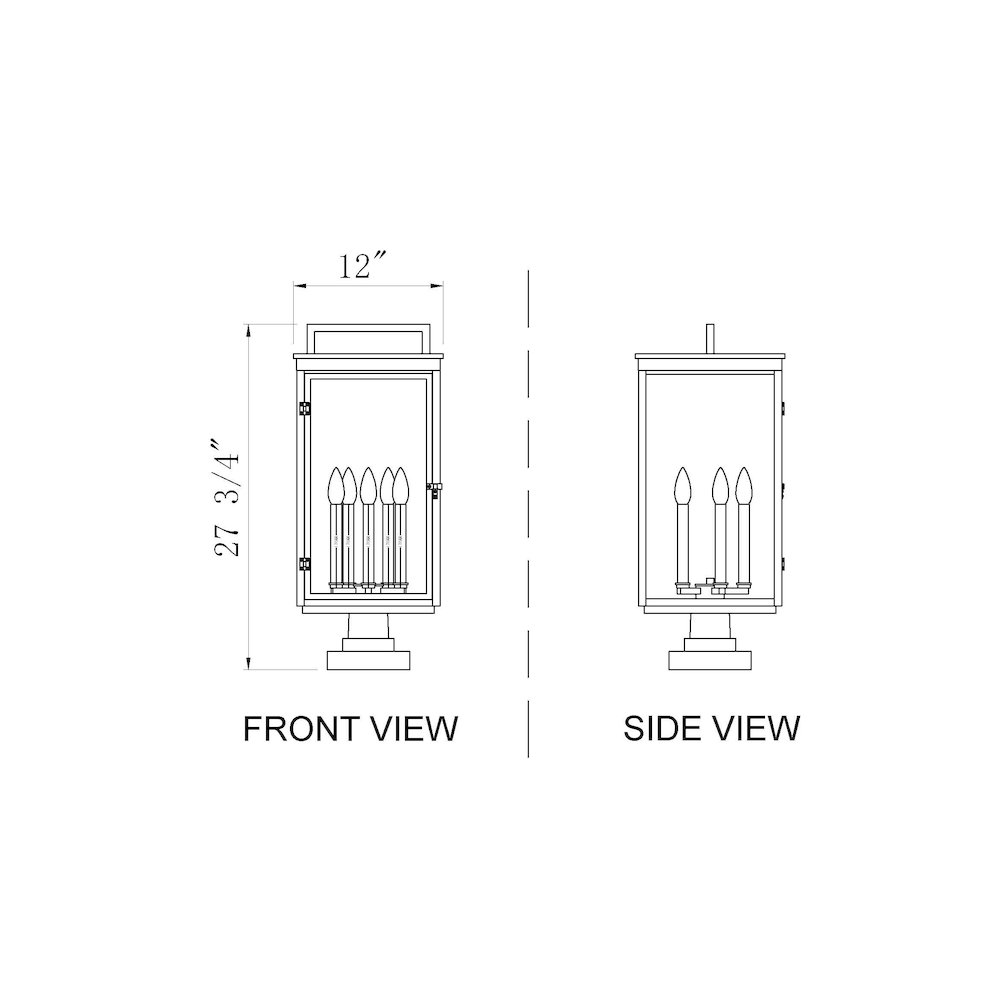 Z-Lite Hartwell 5 Light Outdoor Pier Mounted Fixture in Sand Black color. Picture 8