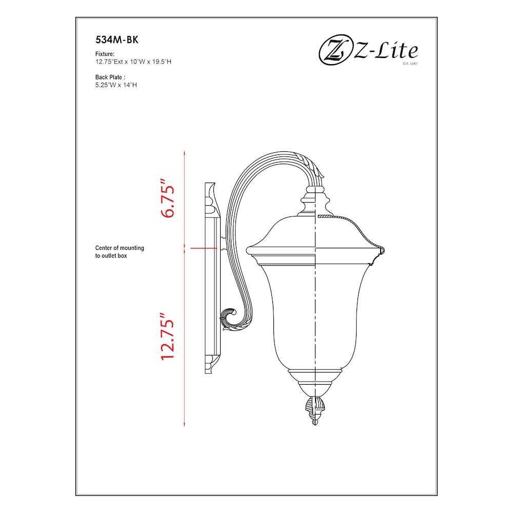 Z-Lite 2 Light Outdoor Wall Light. Picture 2