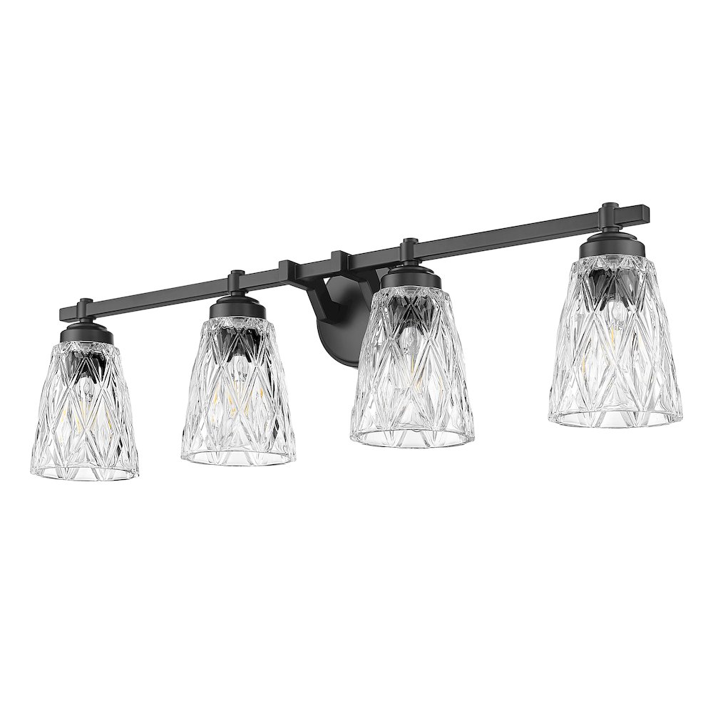 Z-Lite 4 Light Vanity, Matte Black. Picture 7