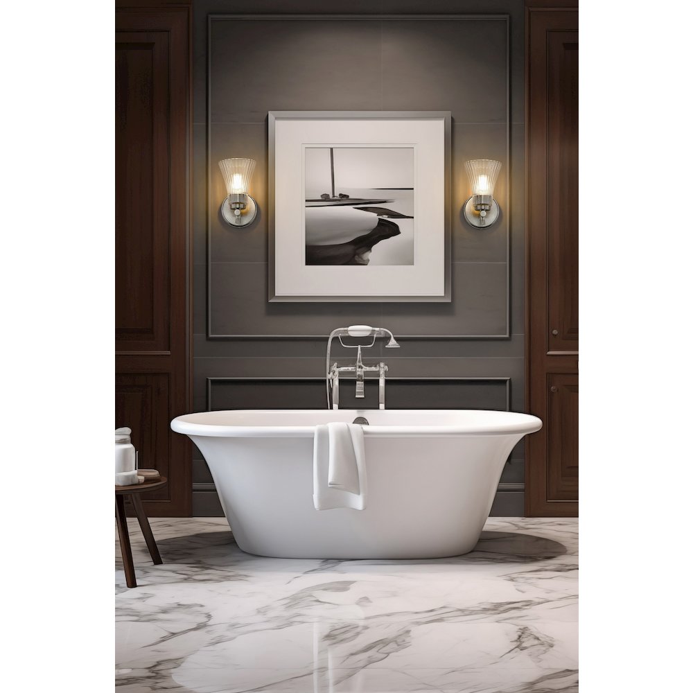 Z-Lite Belle 1 Light Wall Sconce in Brushed Nickel color, Steel frame. Picture 7