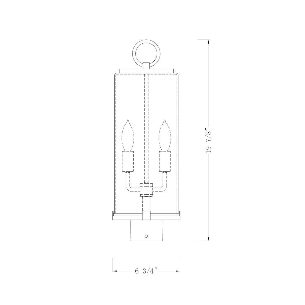 Z-Lite 2 Light Outdoor Post Mount Fixture. Picture 6