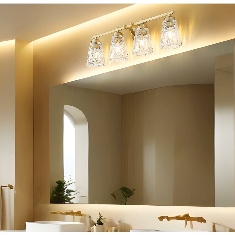 Z-Lite 4 Light Vanity, Modern Gold. Picture 5