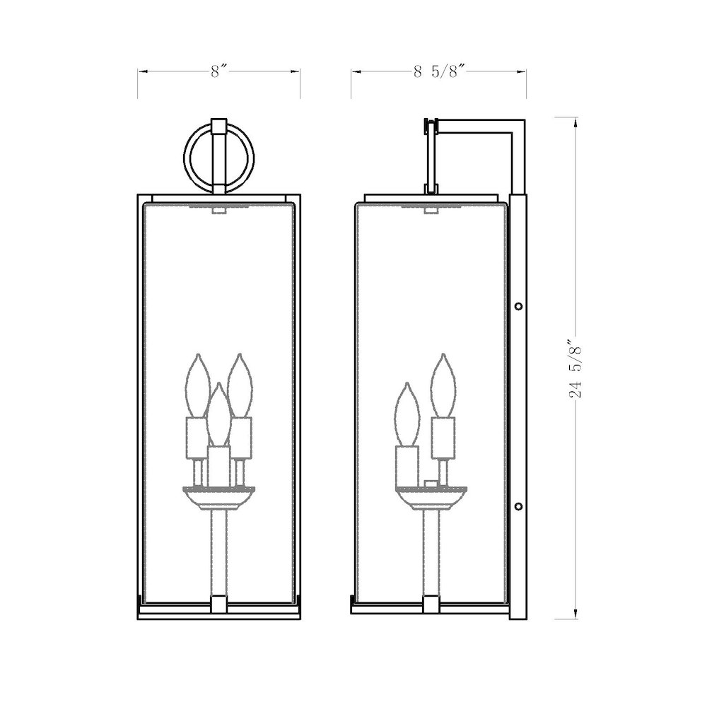 Z-Lite 3 Light Outdoor Wall Light. Picture 8