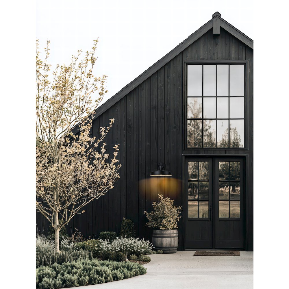 Z-Lite RLM 1 Light Outdoor Wall Light in Sand Black color, Aluminum frame. Picture 6